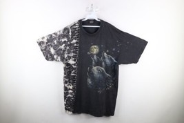 Vintage Streetwear Mens Size 3XL Distressed Acid Wash Nature Wolf T-Shirt Black - £39.77 GBP