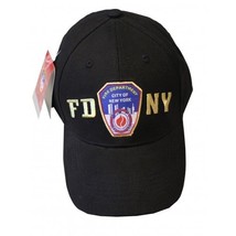 FDNY BASEBALL HAT BALL CAP BLACK YELLOW FIRE DEPARTMENT NEW YORK  BADGE ... - £12.67 GBP