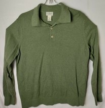 LL Bean Men L-Reg Cotton Cashmere Long Sleeve Collard Shirt - $48.51