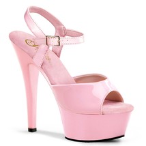 FINAL SALE PLEASER KISS-209 Sexy Stripper 6&quot; High Heel Platform Pink Sho... - $45.95