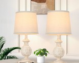 18.5&quot; Table Lamps For Bedroom Set Of 2, Farmhouse Rustic Style Nightstan... - $70.29