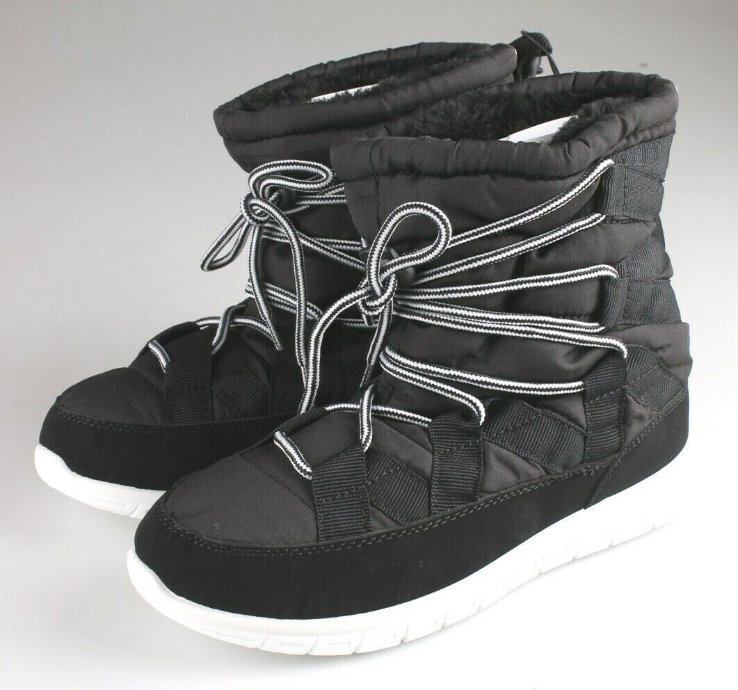 Primary image for New Rue 21 Ladies Black Lace Up Inner Faux Fur Sneaker Winter/Snow Boots sz 8 9