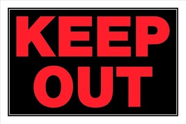 KEEP OUT SIGN 8&quot; x 12&quot; Red Plastic Door Entrance Property Warning Hillma... - $19.44