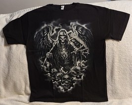 Grim Reaper Skull Skulls Scythe Skeleton Angel Of Death Horror T-SHIRT - £8.78 GBP+