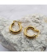 Gold Thick Hoop Earrings - $19.19 CAD