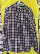 Nautica Blue Red Plaid Button Down Long Sleeve Shirt Size Large - £11.77 GBP