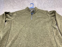 Eddie Bauer Sweater Mens 2XL Green 1/4 Zip Long Sleeve Pullover Outdoor. - $16.82