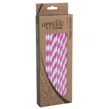 Appetito Paper Straws (Pack of 50) - Pink Stripes - £23.71 GBP
