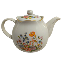 Vintage Robinson Design Group Porcelain Teapot Flower Garde Handpainted ... - $25.72 CAD