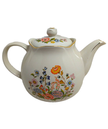 Vintage Robinson Design Group Porcelain Teapot Flower Garde Handpainted ... - $25.76 CAD