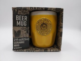 PALADONE-  Beer Mug Ceramic 21 Fl Oz New Yellow - £7.81 GBP