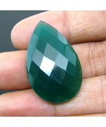 25.3Ct 100% Natural Green Onyx Checker Faceted Gemstone - $28.50