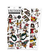 Savvi - 18 American Traditional Temporary Tattoos: Skin-Safe Ink, Great ... - $23.75