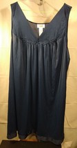 VTG 80s Vanity Fair Navy Nylon Sleeveless Nightgown Nightie Knee Length Size XL  - £33.80 GBP