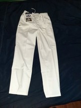 Mens Vintage Action-Waist Classic Fit Elastic Waistband Pants 32x30 White - $24.99