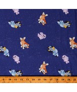 Cotton Bluey Characters Goodnight Bluey Blue Fabric Print by Yard D766.93 - £9.40 GBP