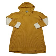 Derek Heart Sweater Women 1X Yellow White Hoodie Casual Lightweight Pullover - £15.93 GBP