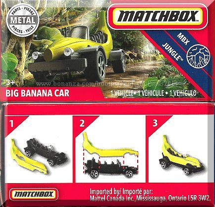 Matchbox - Big Banana Car: MBX Jungle #71/100 (2020) *Yellow / Power Grab*