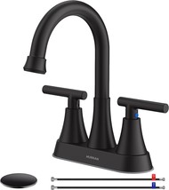 Hurran 4 Inch Centerset Faucets For Bathroom Sinks With 3 Holes And Pop-Up Drain - £41.52 GBP