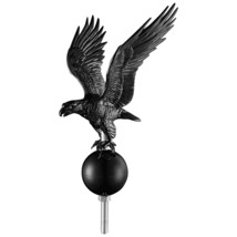 Black Flagpole Eagle Topper Finial Ornament For Telescopic Pole Yard Out... - $66.99