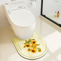 Sunflower Bliss Non-Slip Bath Mat Absorbent U-Shaped Rug - $50.48
