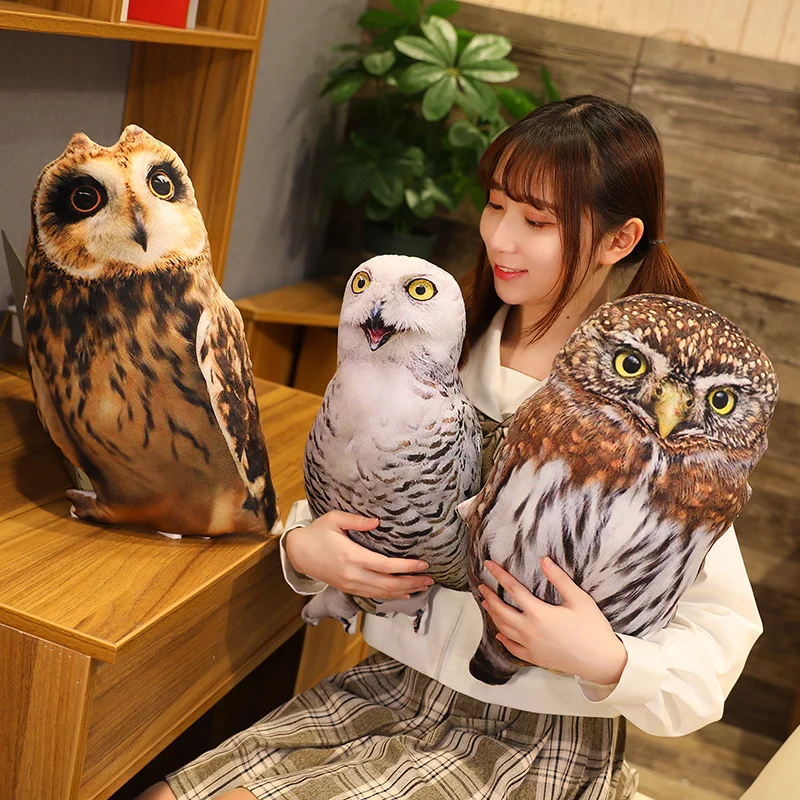 Hot  Simulation Owl Sleeping Animals Eagle Cushion Sofa Decor Bird For Kids - £91.05 GBP