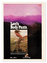 Levi&#39;s for Gals Body Pants Fortrel Polyester Vintage 1969 Full-Page Maga... - $9.70