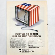 People for the American Way Print Ad Liberal Progressive Cause Anti Censorship - £5.27 GBP
