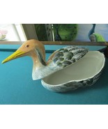 LARGE HAND PAINTED ITALIAN DUCK TUREEN COVERED BOWL CENTERPIECE 9 X 19 &quot;... - £75.36 GBP