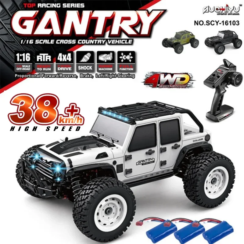 38km/h 1/16 Fast Rc Cars Off Road 4x4 with 14LED Headlights,2.4G Waterproof - £90.17 GBP+