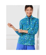 Talbots French Terry Half Zip Pullover Mockneck Royal Kangaroo Pockets, ... - $566.14 MXN