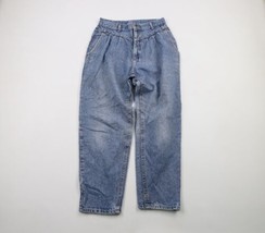 Vintage 90s Lee Womens 12 Petite Distressed Pleated High Waisted Denim Jeans USA - £40.66 GBP