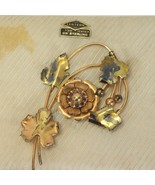 Lustern 1/20 12k gf Brooch Floral Brooch Pin Mid Century Modern - €25,41 EUR