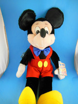 Vintage Mickey Mouse Doll Disney Applause 17&quot; inc ears Velvetty fabric K... - £24.31 GBP