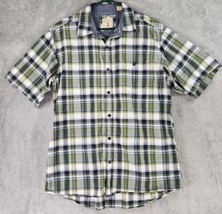 Redhead Shirt Mens Large Green White Plaid Casual Dadcore Button Up Short Sleeve - £15.81 GBP