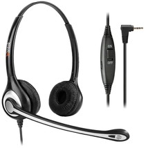 2.5Mm Phone Headset With Microphone Noise Cancelling &amp; Mute Switch, Offi... - £39.90 GBP