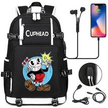 Cuphead Game Mugman Backpack Girls Boys Schoolbag Large Capacity Laptop Bag Wate - £43.73 GBP