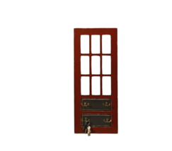 Red Door Wall Plaque with 4 Double Metal Hooks Rustic Hanging 30" High Farmhouse - $64.34