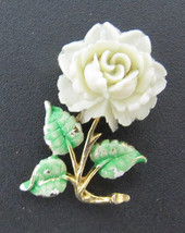 Nice Vintage JJ Jonette Celluloid Flower Pin Brooch - £7.90 GBP