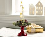 Illuminated Glitter Candle Trio on Pedestal by Valerie in Red - $193.99