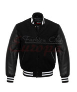 Unisex Letterman Wool College Varsity Jacket with Real Leather Sleeves X... - $1,260.57 MXN
