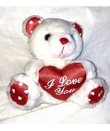 white teddy Bear  I LOVE YOU  HEART  decoration plush - £17.87 GBP
