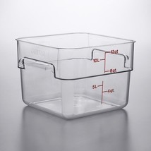 Cambro 12 Qt. Clear Square Polycarbonate Food Storage Container w/ Red G... - £26.52 GBP