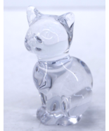 Signed DAUM Crystal Art Glass Sitting Cat Figurine 3.5&quot; - $64.54 CAD