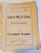 Save Me O God Recitative Aria, by Cuthbert Harris, Sheet Music 1925 - $7.85