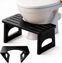 Foldable Toilet Stool, 7 Inch Poop Stool for Bathroom, Bamboo Toilet Stool  - $32.09