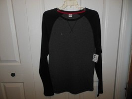 Ladies NWT FB Ribbed Long Sleeved Top Medium Black&amp;Gray - $12.99