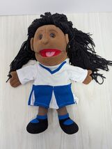 Sunny &amp; Company vintage girl hand puppet black hair Blue white dress AA ... - $19.79