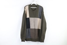 Vintage 90s Streetwear Mens Size XL Patchwork Cable Knit Crewneck Dad Sweater - £39.52 GBP
