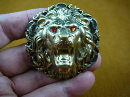 (B-LION-614)  Lion big cat red eyes roaring love Lions wild cat head pin... - £19.79 GBP